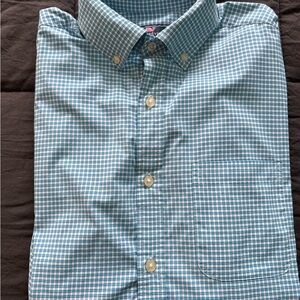Men's V Vines Blue Performance Classic Fit Murray Checkered Shirt Nylon/Spandex